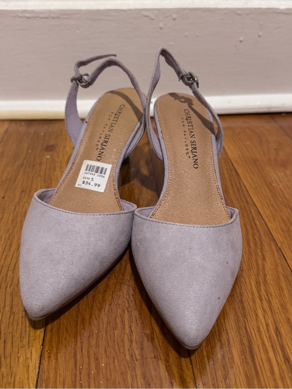 Slingback heels.